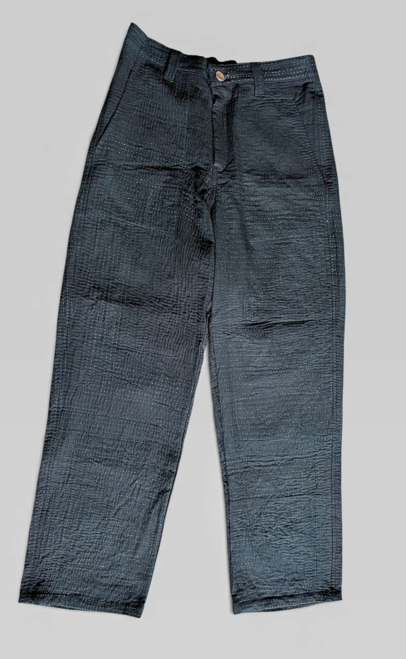 Charcoal Kantha Trousers No. XXXIV — One of One