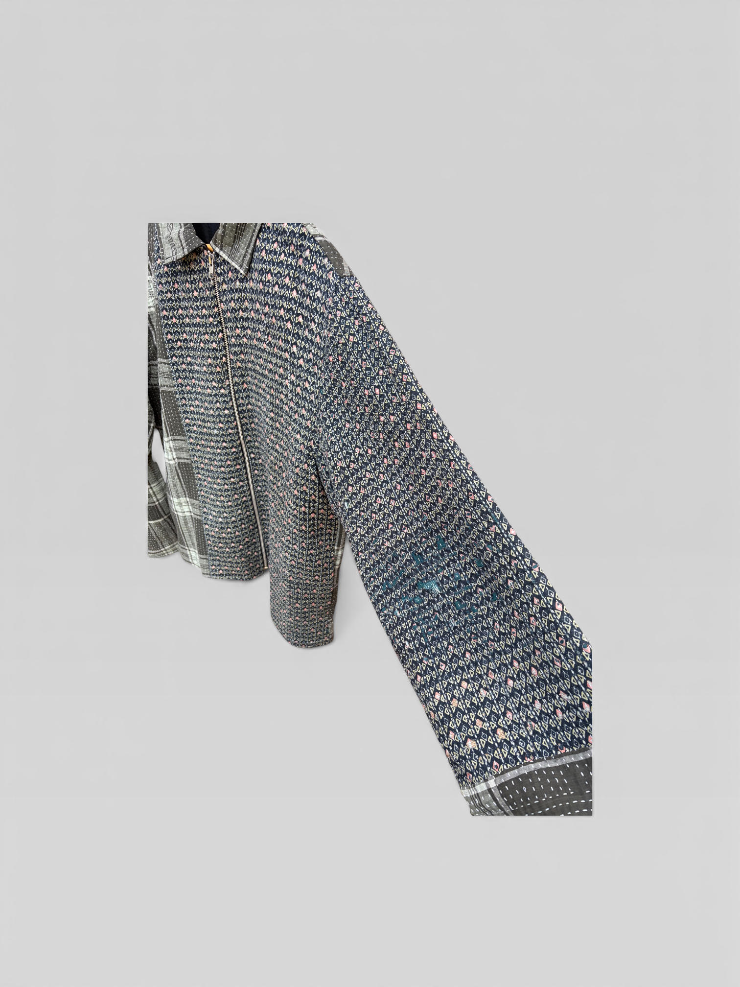 Indigo Contrast Kantha Jacket No. XXII — One of One