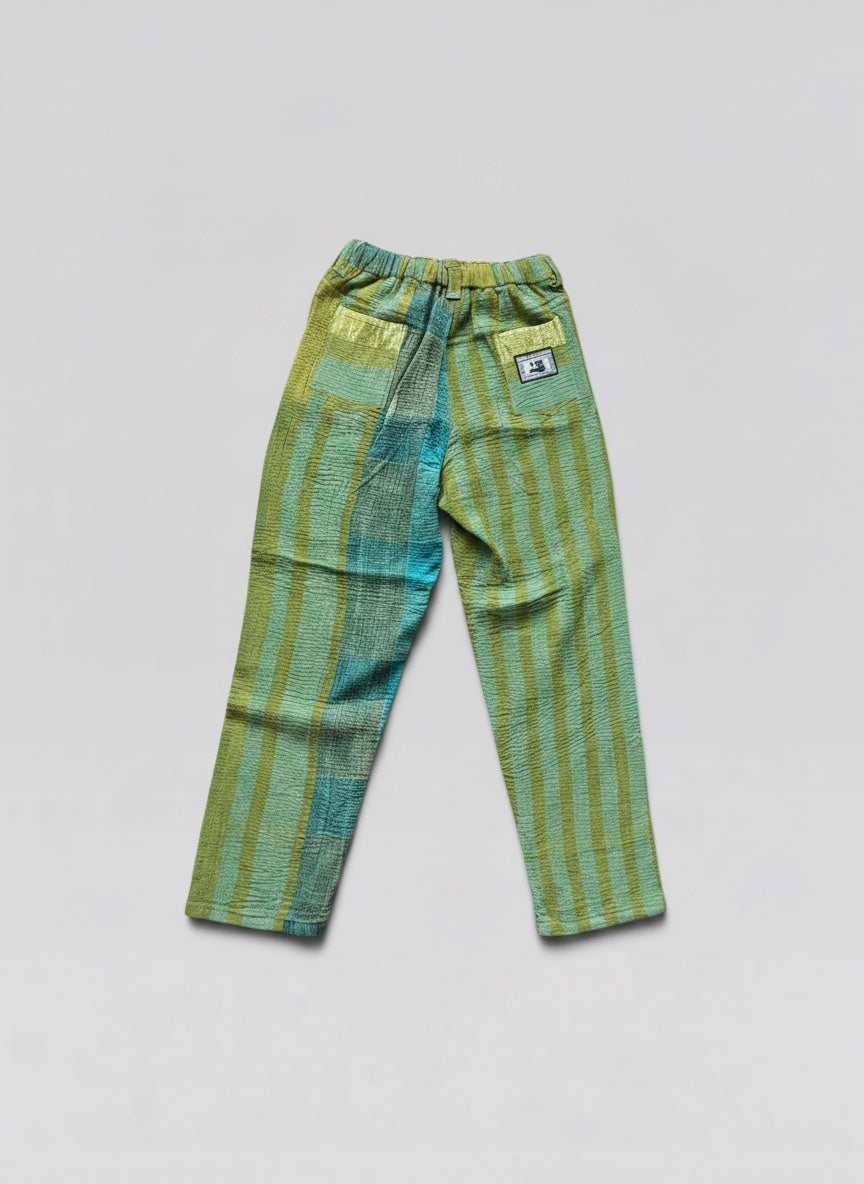 Bright Two-Tone Kantha Trousers No. XXIX — One of One