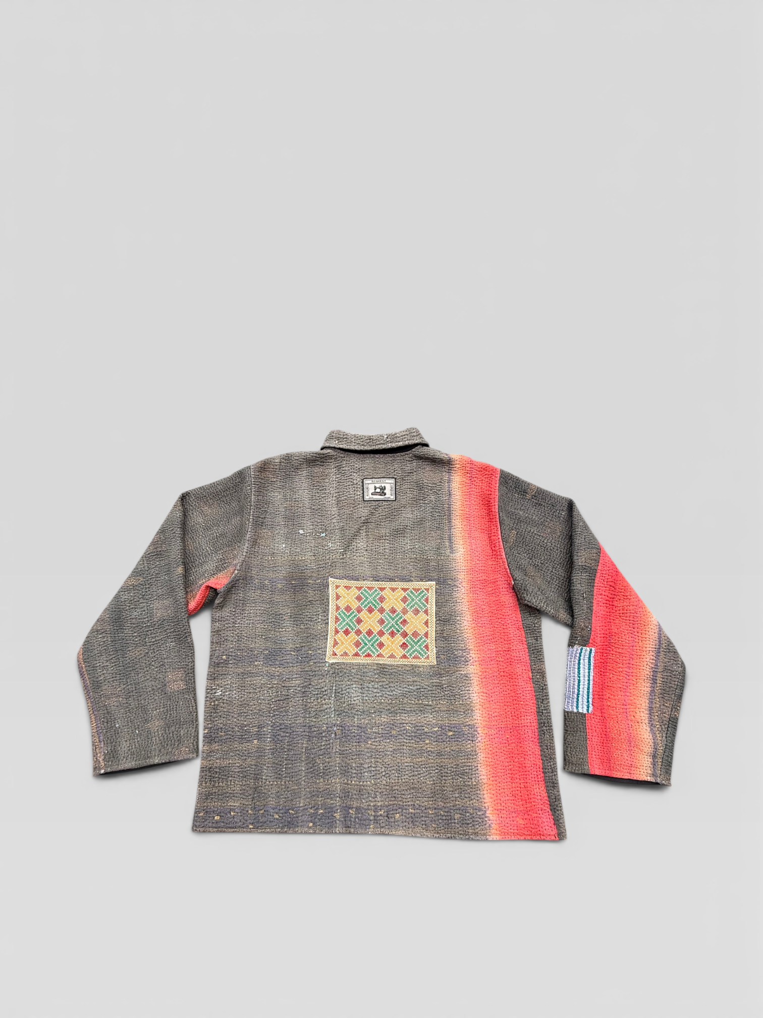 Muted Grey Kantha Jacket No. L — One of One