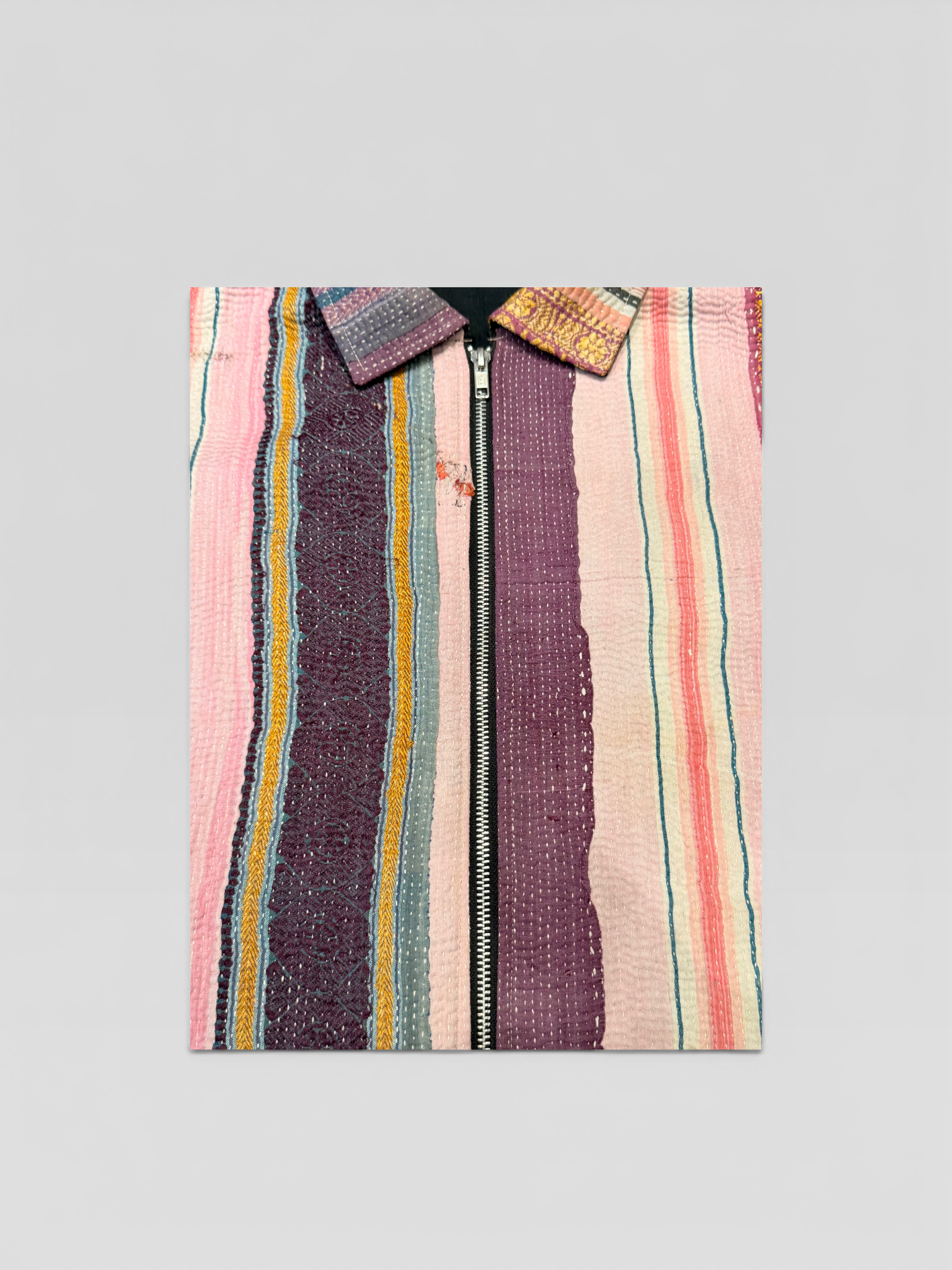 Pink & Gold Brocade Kantha Jacket No. LVIII — One of One