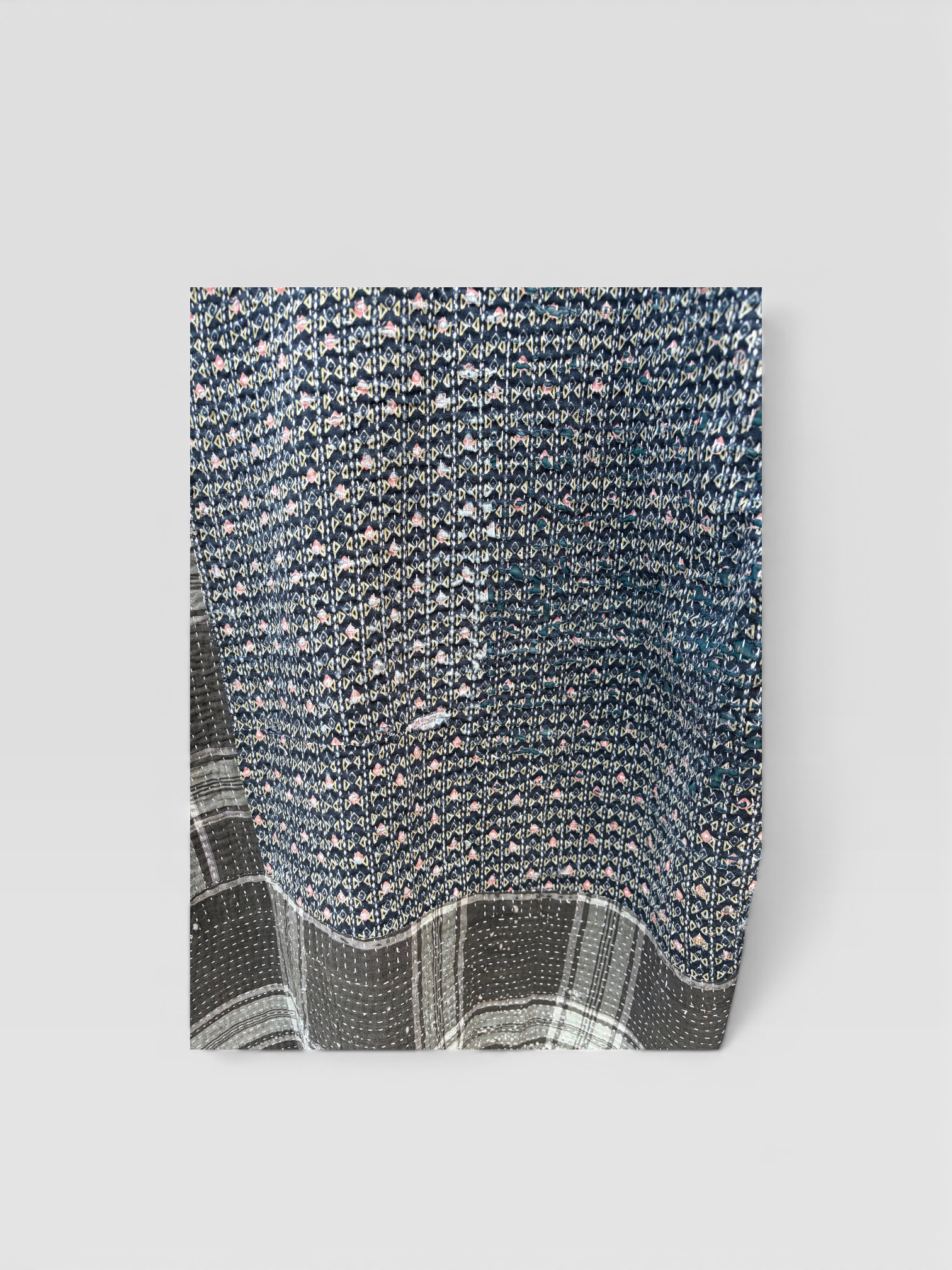 Indigo Contrast Kantha Jacket No. XXII — One of One