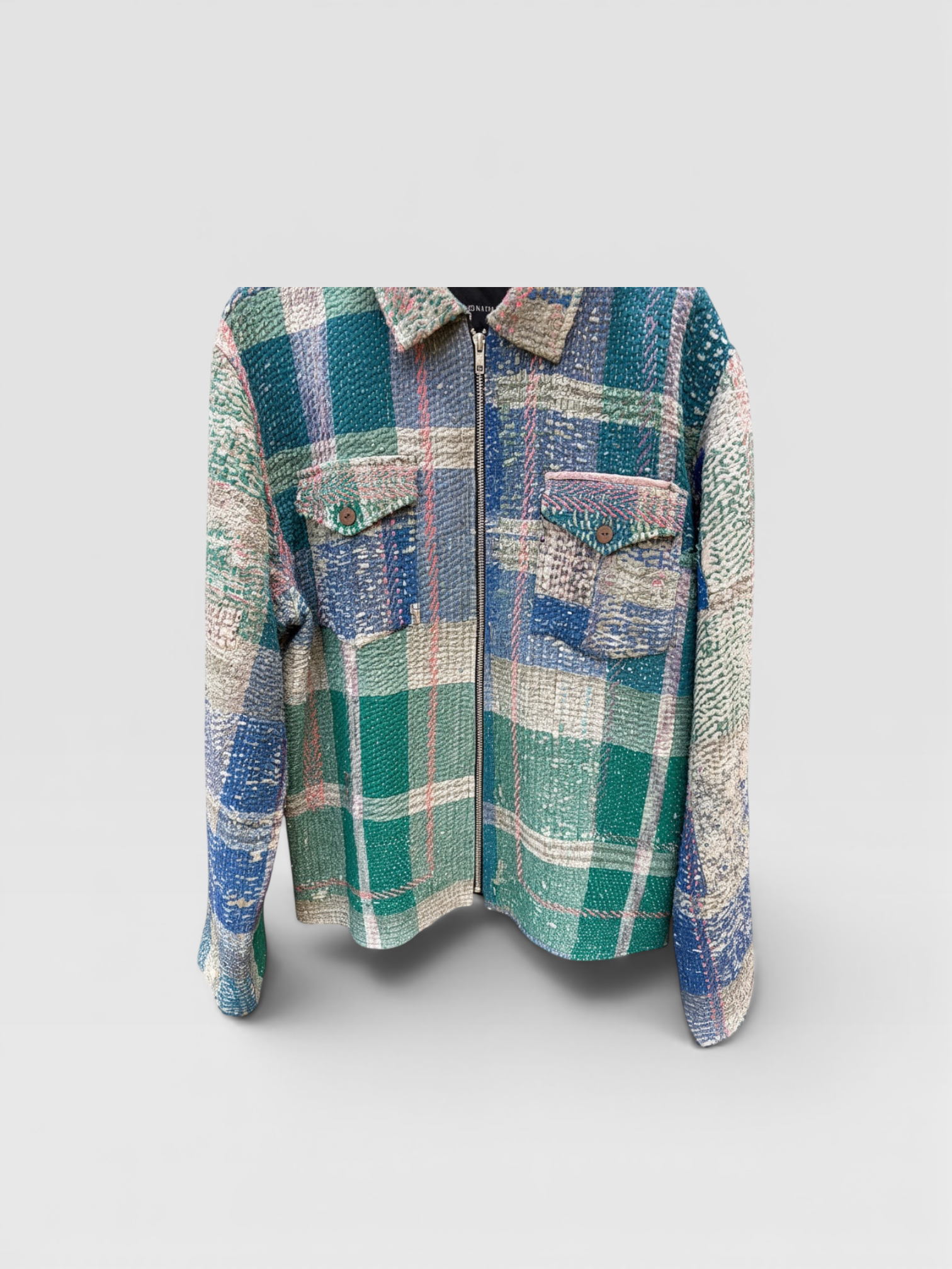 Sea Plaid Kantha Jacket No. XXI — One of One