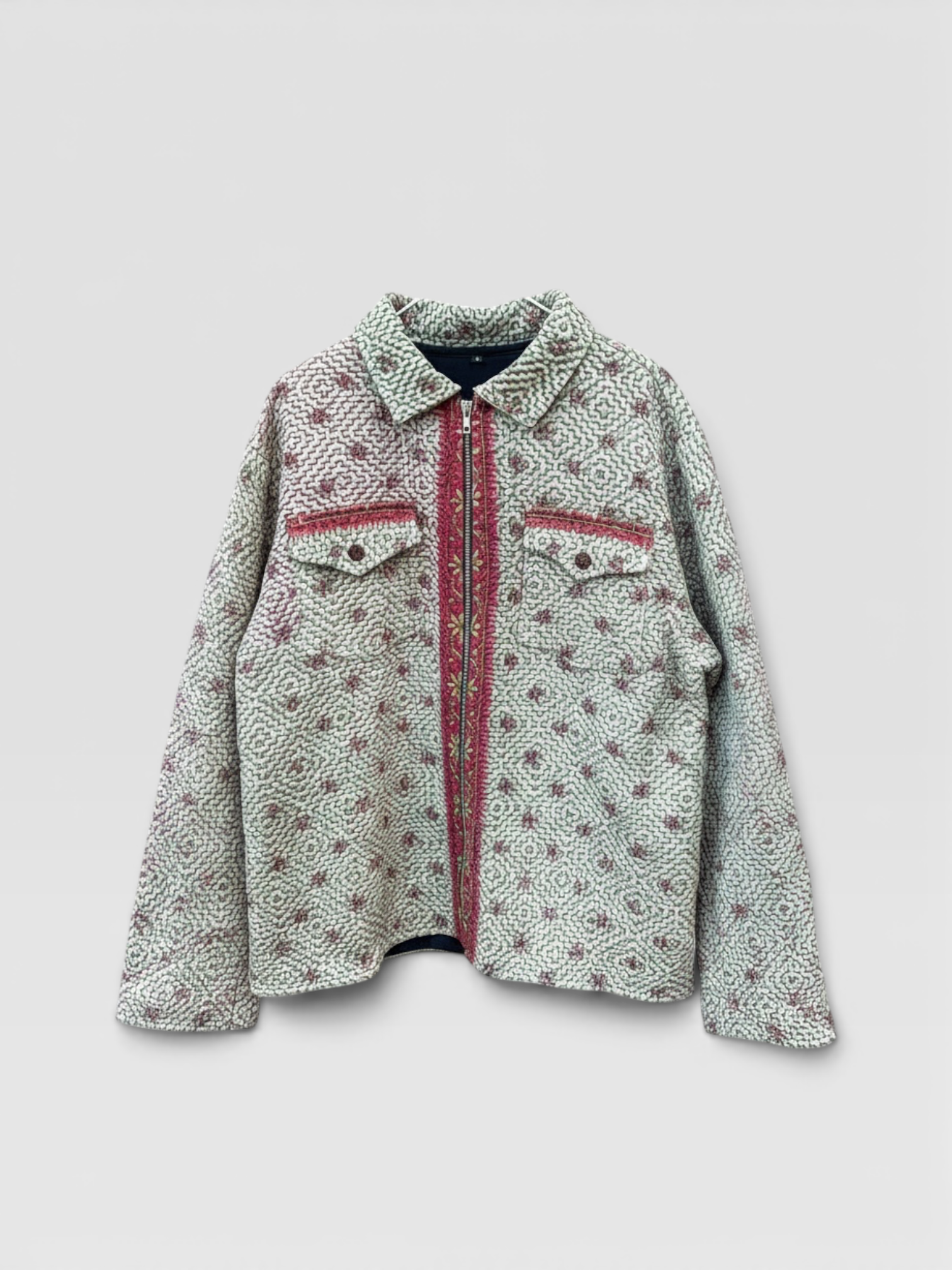 Ivory & Emerald Kantha Jacket No. LXV — One of One
