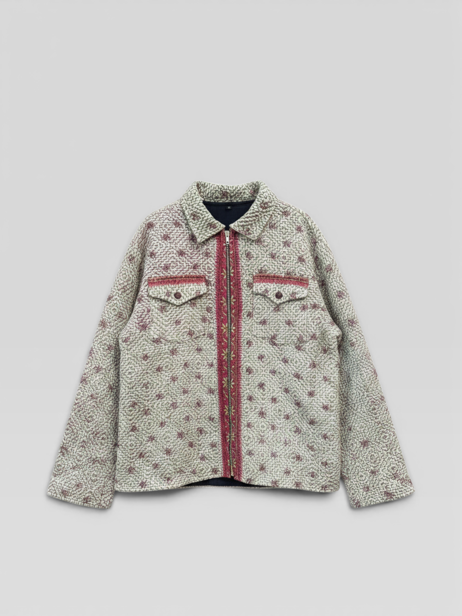 Ivory & Emerald Kantha Jacket No. LXV — One of One