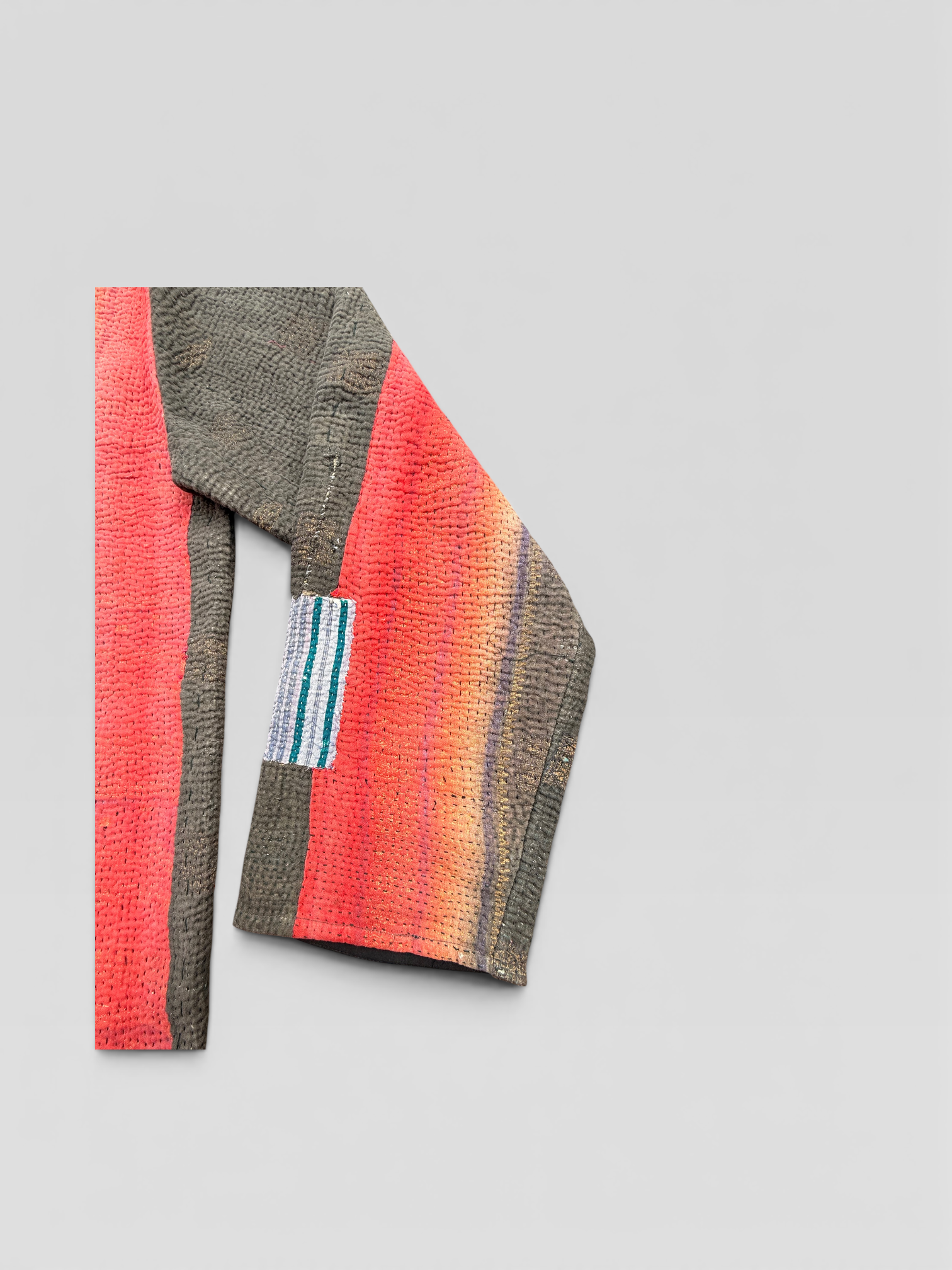 Muted Grey Kantha Jacket No. L — One of One