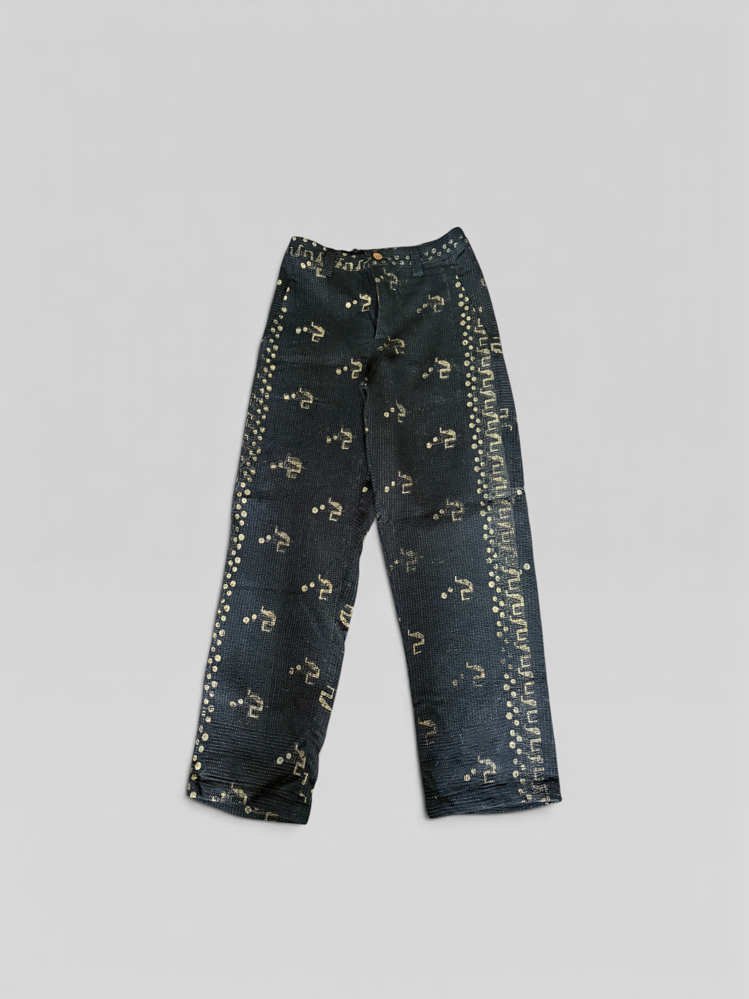 Indigo & Gold Kantha Trousers No. XXVII — One of One