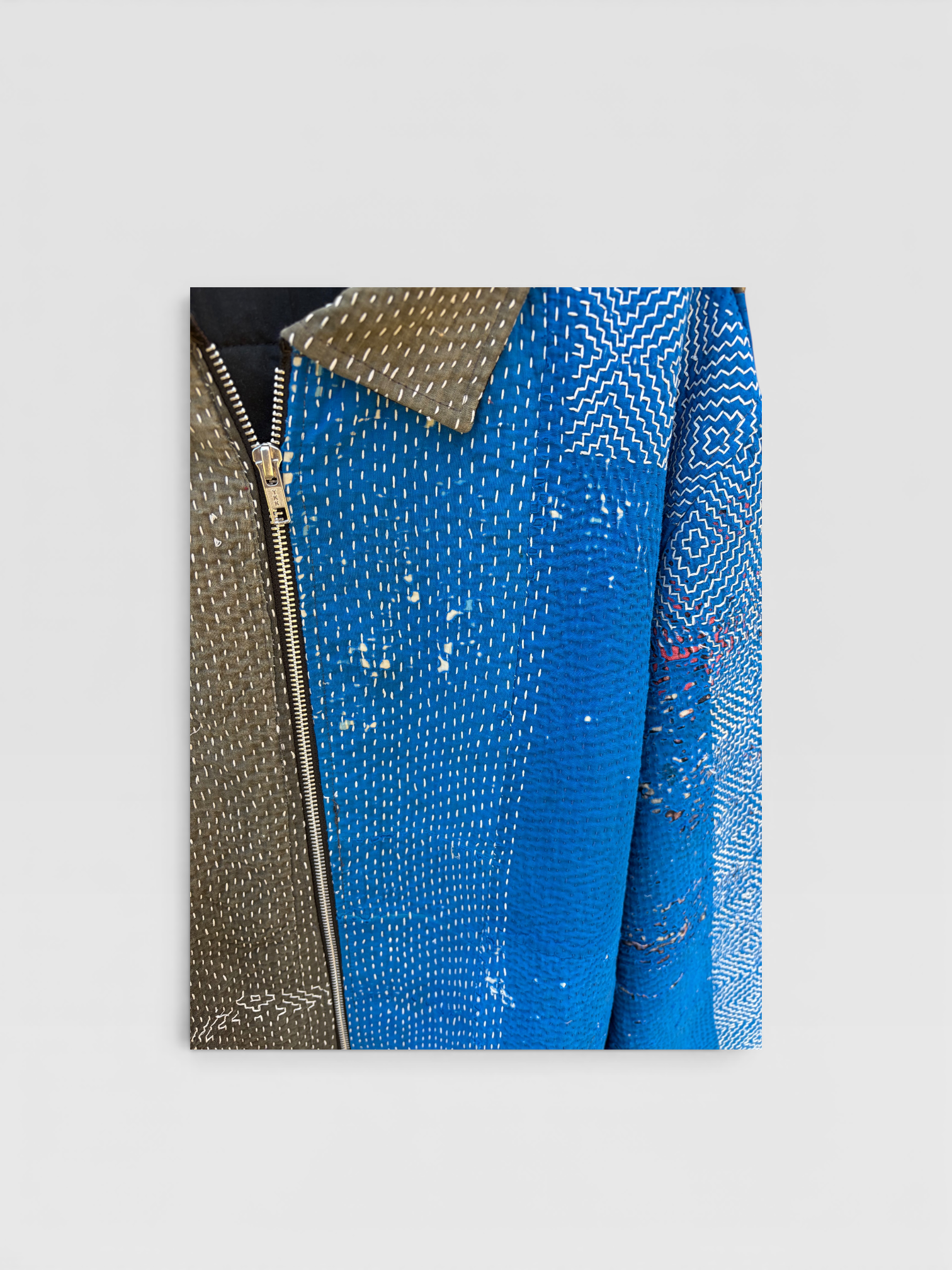 Charcoal & Cobalt Kantha Jacket No. VIII — One of One