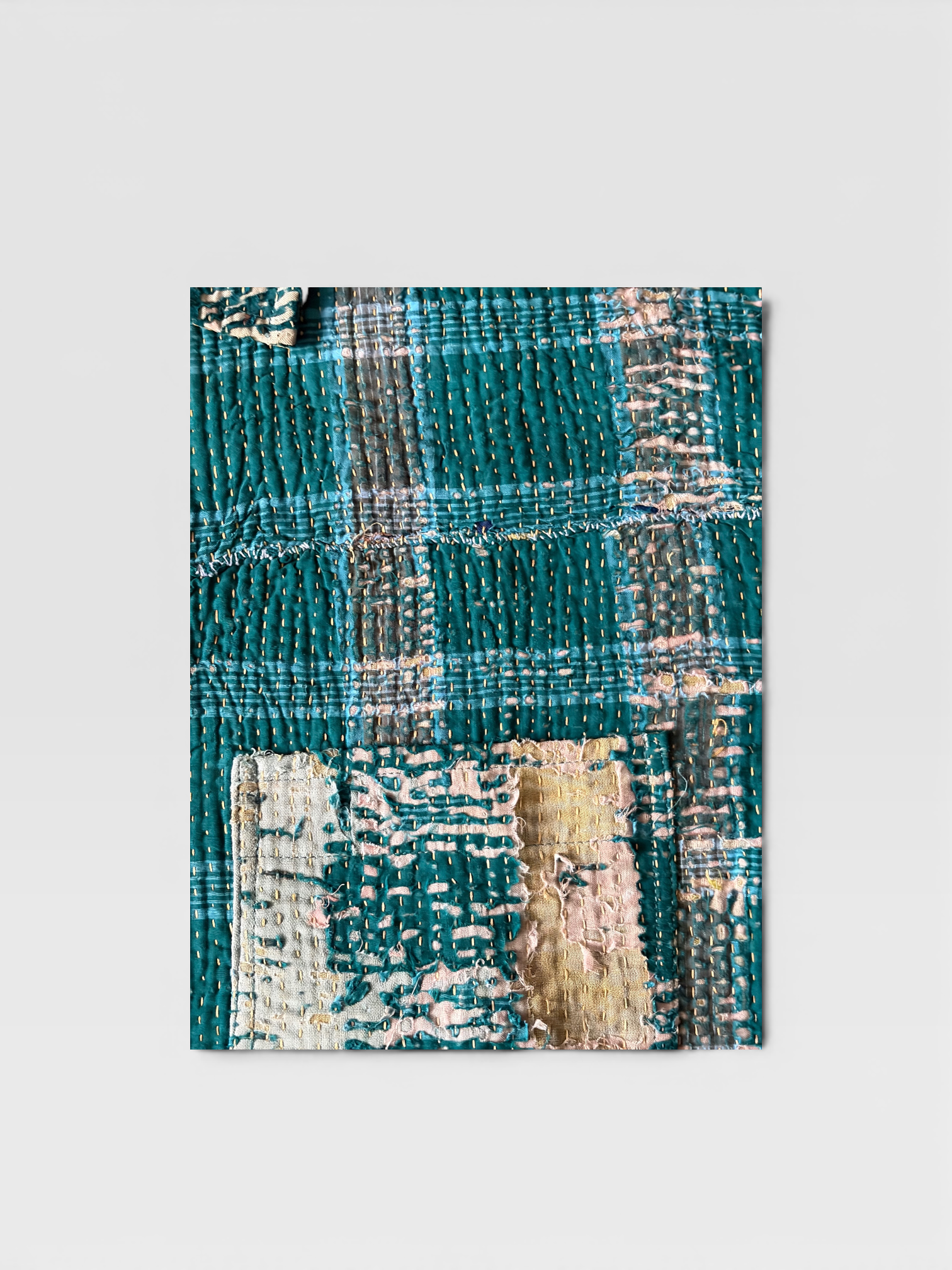 Teal Patchwork Kantha Overshirt No. XLIII — One of One