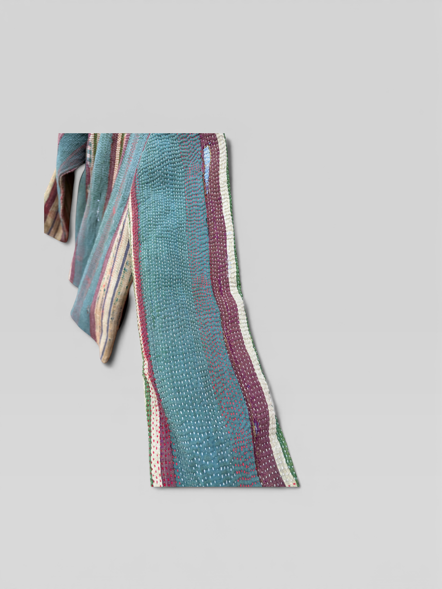 Teal & Cream Kantha Jacket No. IX — One of One