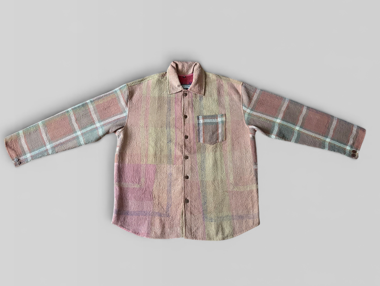Pastel Patchwork Kantha Overshirt No. XLII — One of One