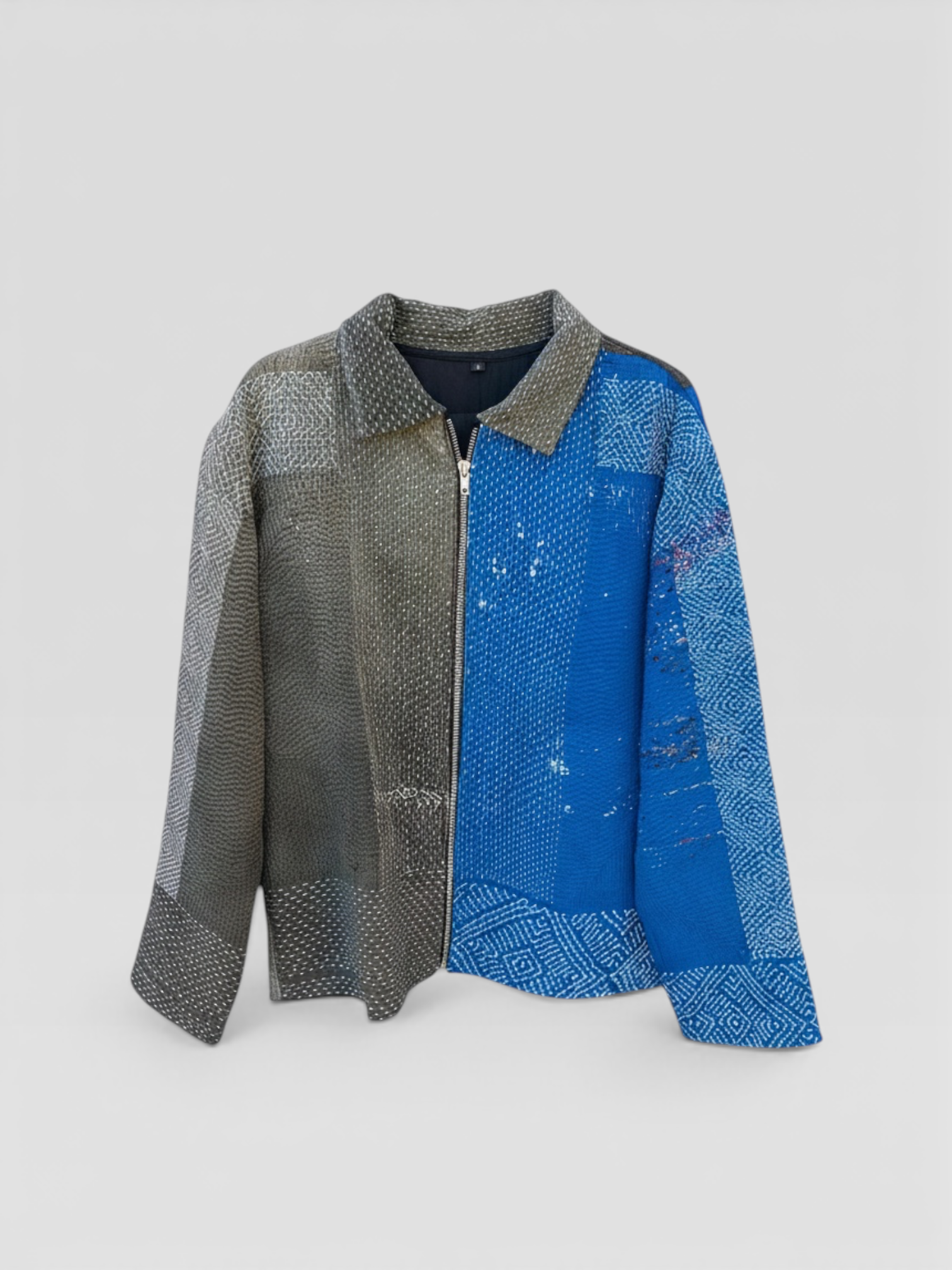 Charcoal & Cobalt Kantha Jacket No. VIII — One of One