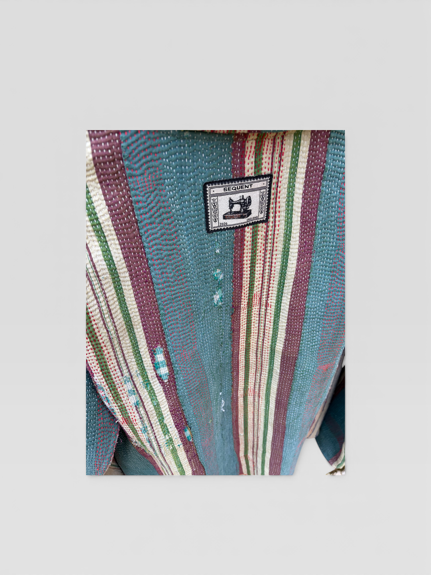 Teal & Cream Kantha Jacket No. IX — One of One