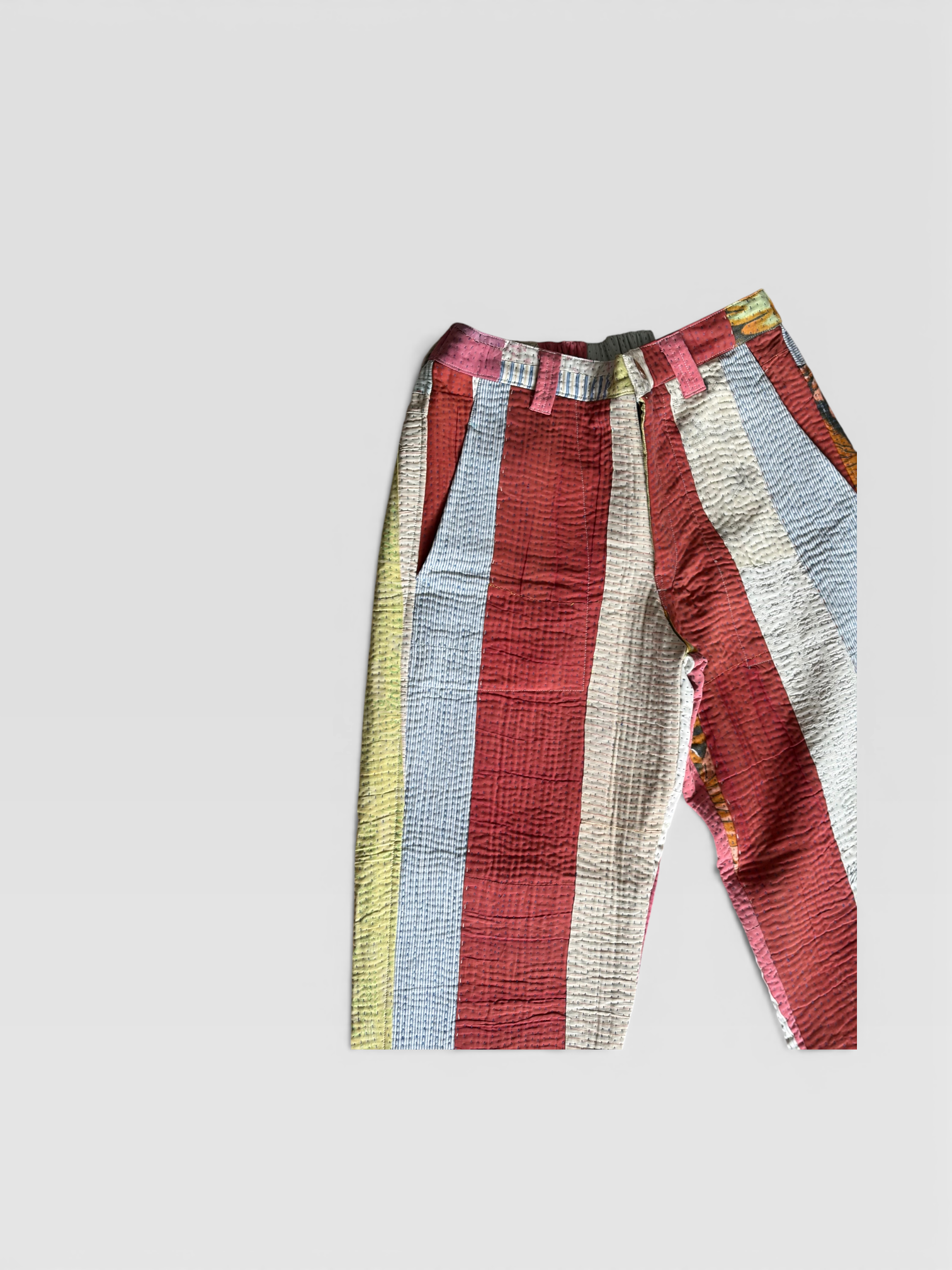 Contrast Panel Kantha Trousers No. XXXV — One of One