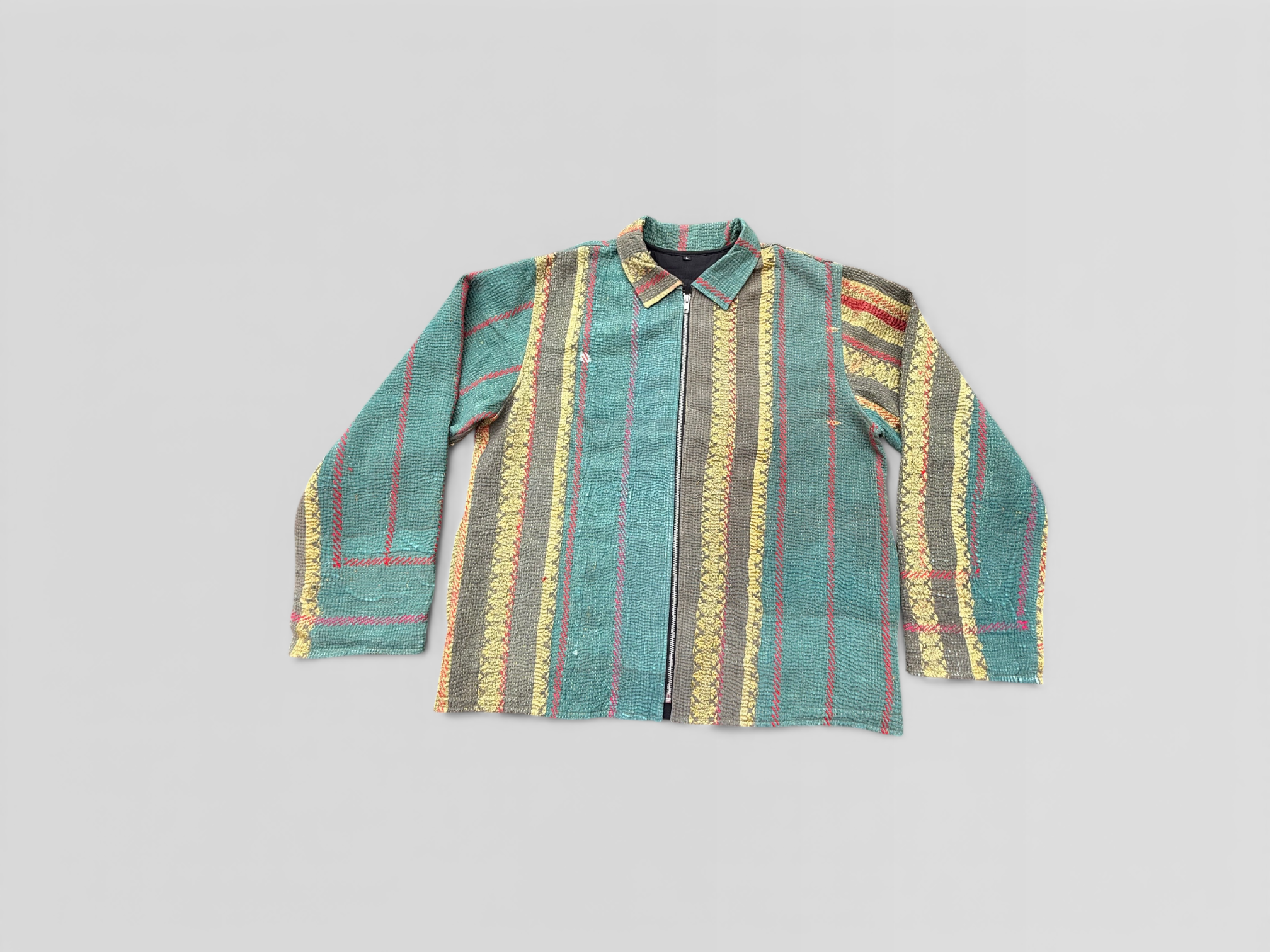 Textured Stripe Kantha Jacket No. LI — One of One
